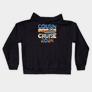 Funny Cousin Cruise 2024 Retro Family Matching Reunion Trip Kids Hoodie